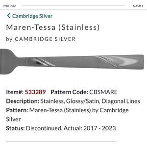 Set Of 6 Cambridge Maren-Tessa Stainless Steel Salad Forks